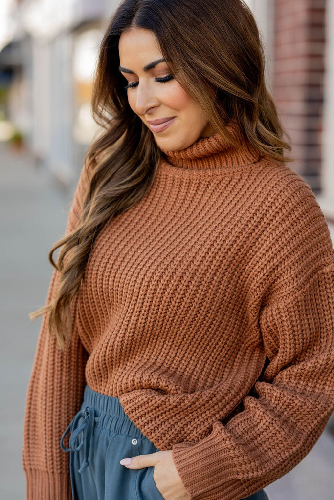 Chunky Knit Turtleneck Sweater - Betsey's Boutique Shop -