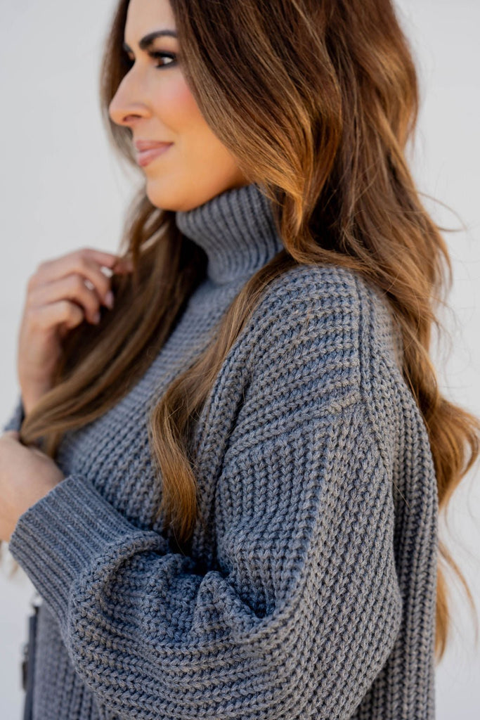 Chunky Knit Turtleneck Sweater - Betsey's Boutique Shop -