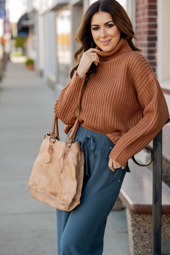 Chunky Knit Turtleneck Sweater - Betsey's Boutique Shop -