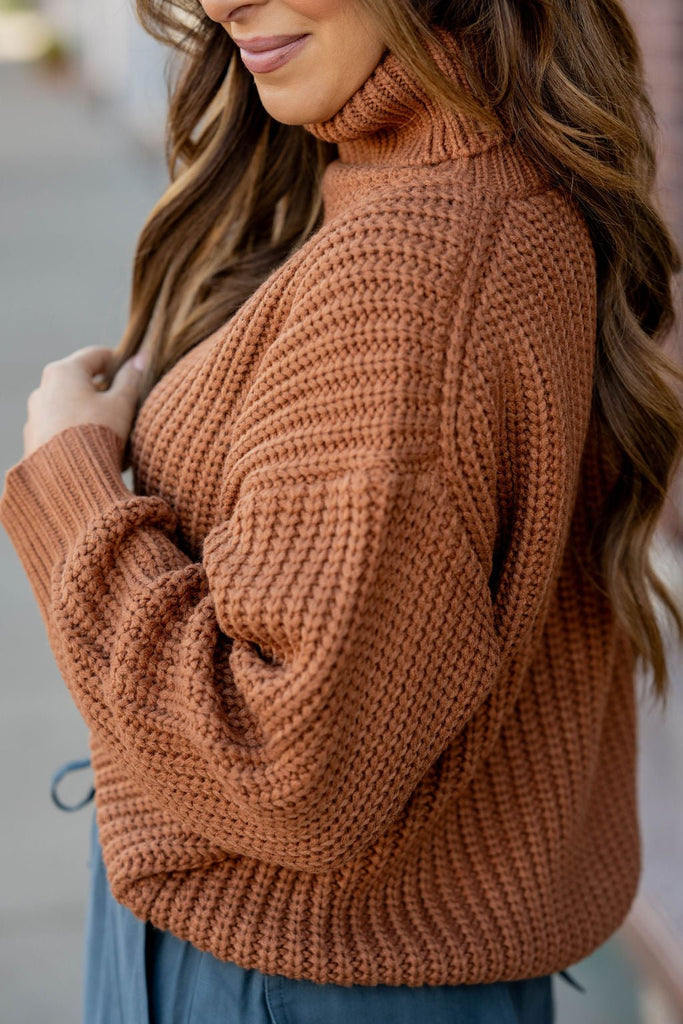 Chunky Knit Turtleneck Sweater - Betsey's Boutique Shop -