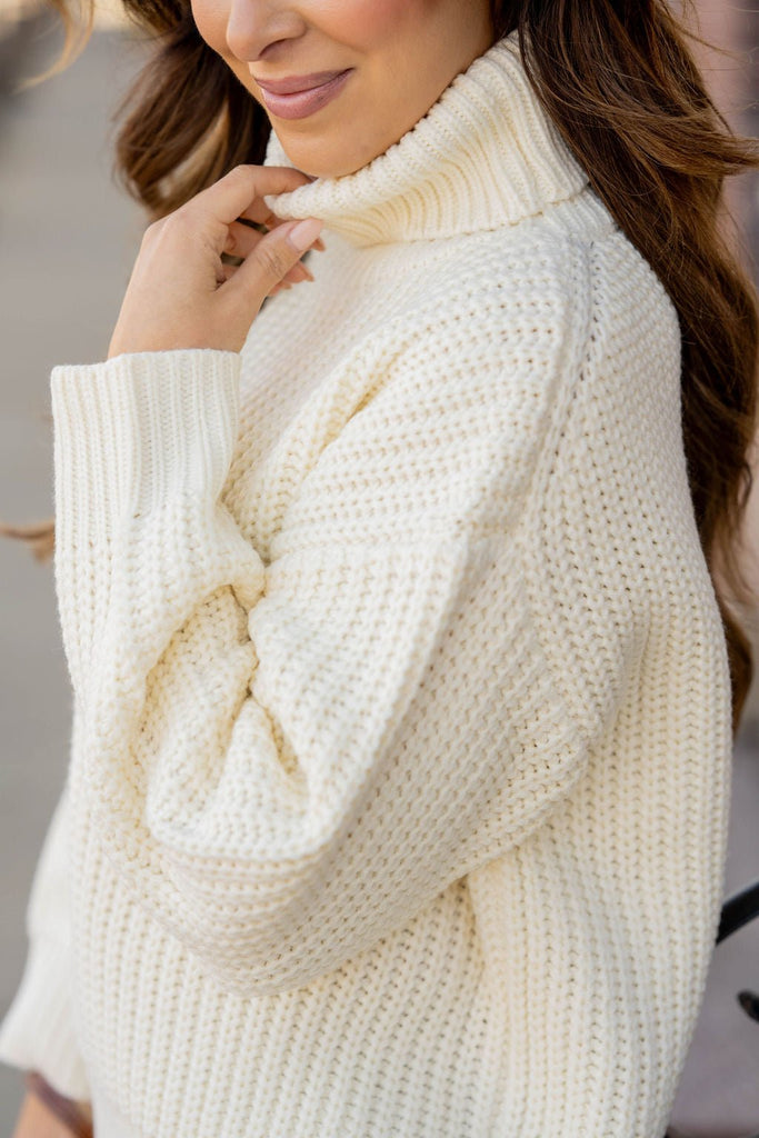 Chunky Knit Turtleneck Sweater - Betsey's Boutique Shop -