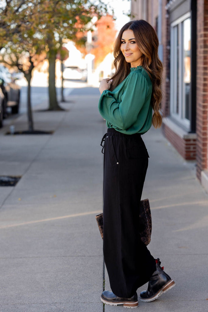 Classy Relaxed Large Pocket Pants - Betsey's Boutique Shop -