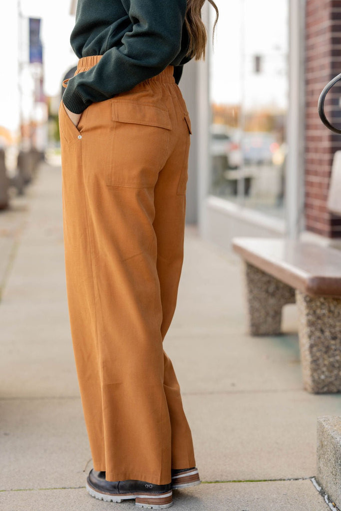 Classy Relaxed Large Pocket Pants - Betsey's Boutique Shop -