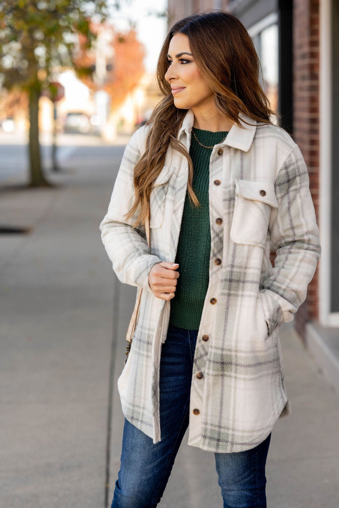 Grace Plaid Tunic Shacket - Betsey's Boutique Shop -