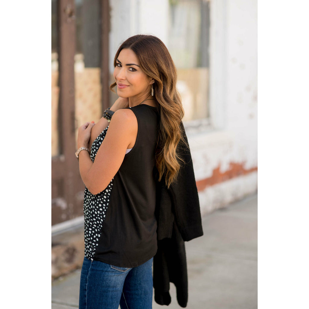 Circular Solid Back Tank Blouse - Betsey's Boutique Shop