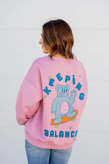 Keeping Balance Graphic Crewneck - Betsey's Boutique Shop -