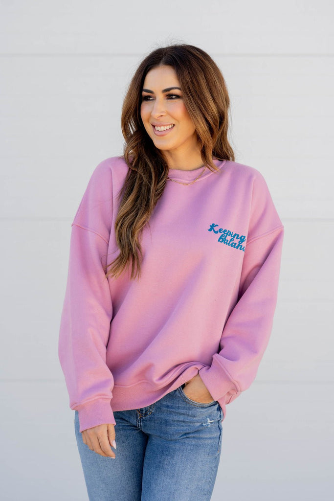 Keeping Balance Graphic Crewneck - Betsey's Boutique Shop -