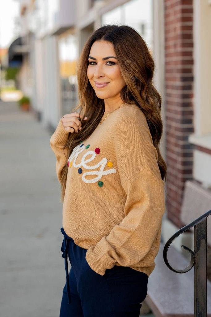 Merry Pom Pom Sweater - Betsey's Boutique Shop -