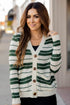 Mixed Stripes Button Up Cardigan