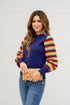 Multicolored Honeycomb Sleeve Sweater