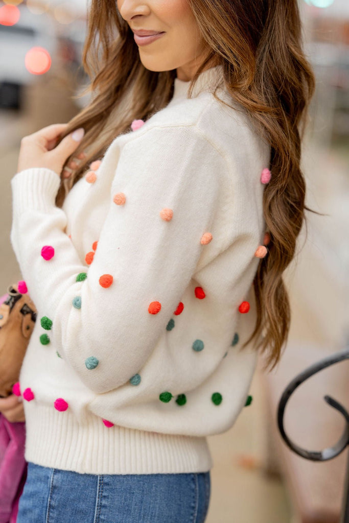 Pom Pom Sweater - Betsey's Boutique Shop -