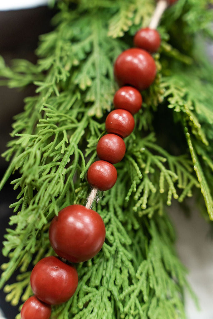 Red Wood Bead Garland - Betsey's Boutique Shop -