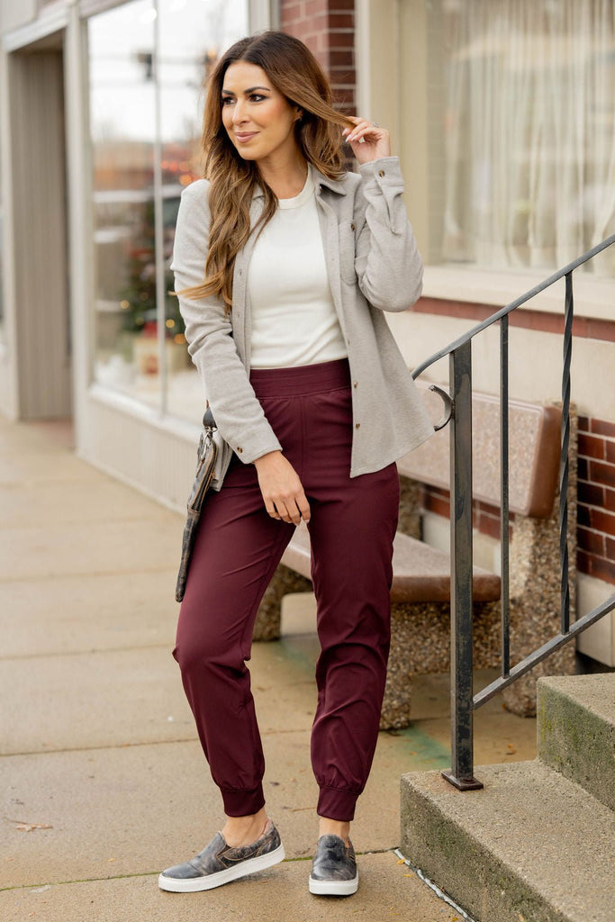 Solid Band Joggers - Betsey's Boutique Shop -