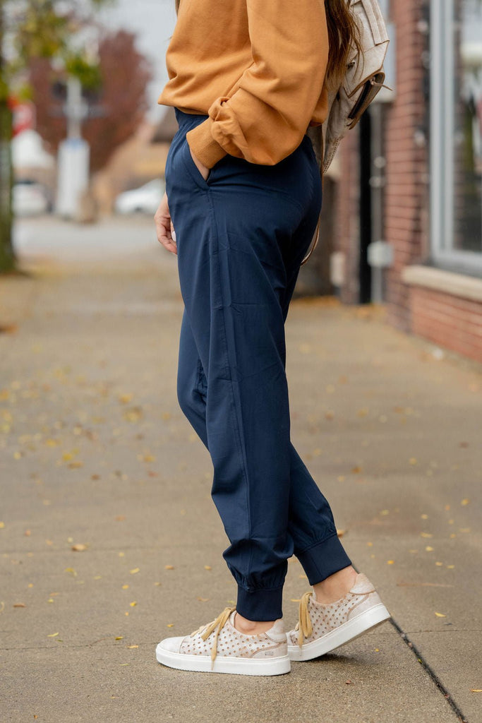 Solid Band Joggers - Betsey's Boutique Shop -