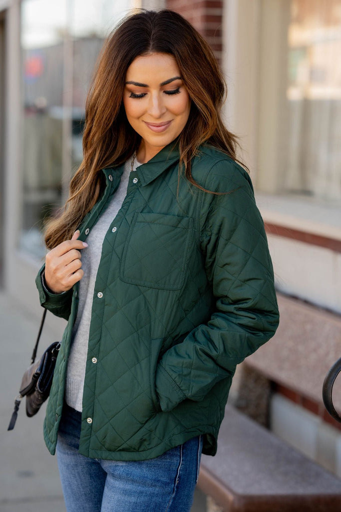 Stitched Quilted Puffer Jacket - Betsey's Boutique Shop -