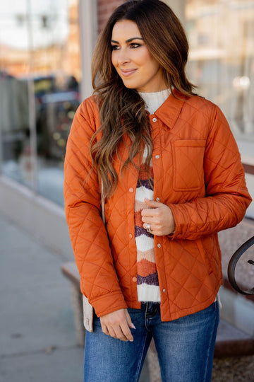 Stitched Quilted Puffer Jacket - Betsey's Boutique Shop -