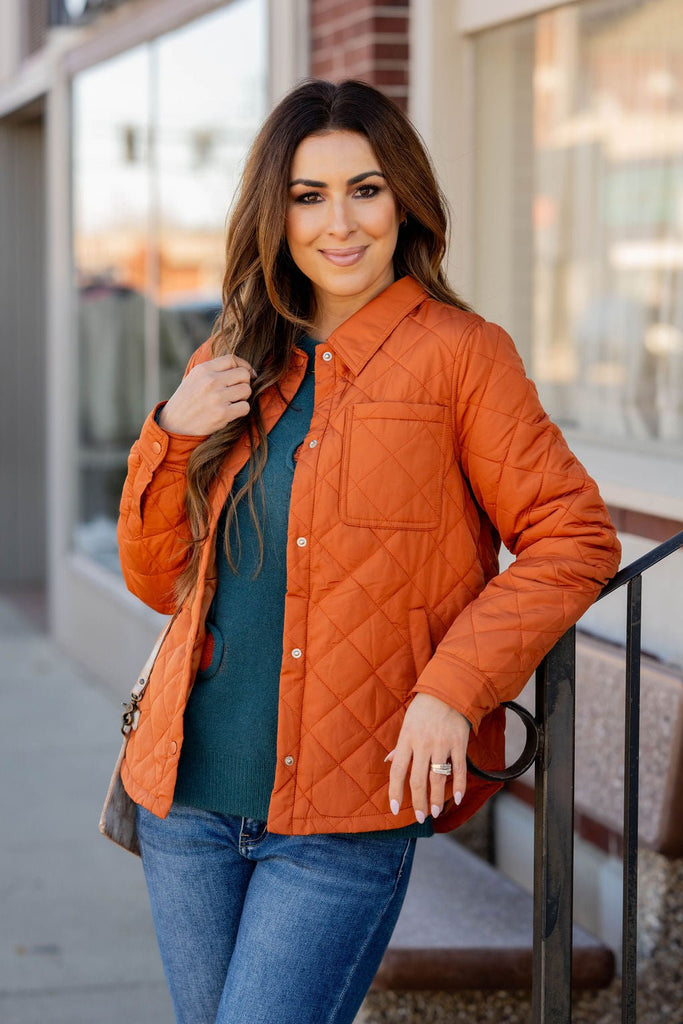 Stitched Quilted Puffer Jacket - Betsey's Boutique Shop -