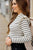 Striped Dual Flutter Shoulder Sweater Bodysuit - Betsey's Boutique Shop -