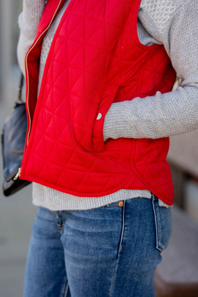 Triangle Quilted Puffer Vest - Betsey's Boutique Shop -