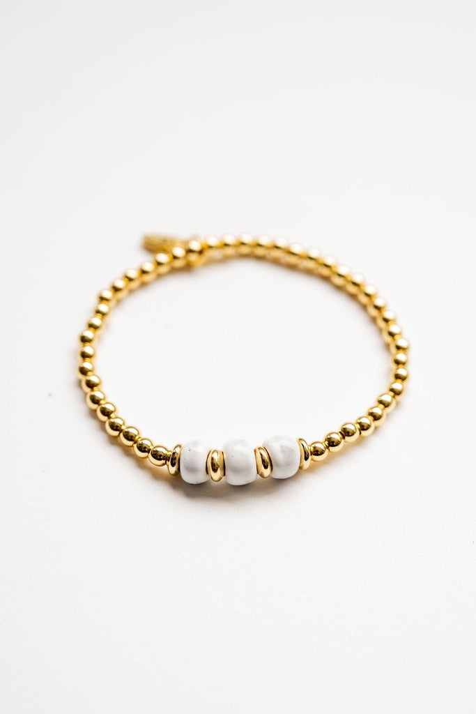 Bel Koz Simple Clay Gold Bracelet - Betsey's Boutique Shop -