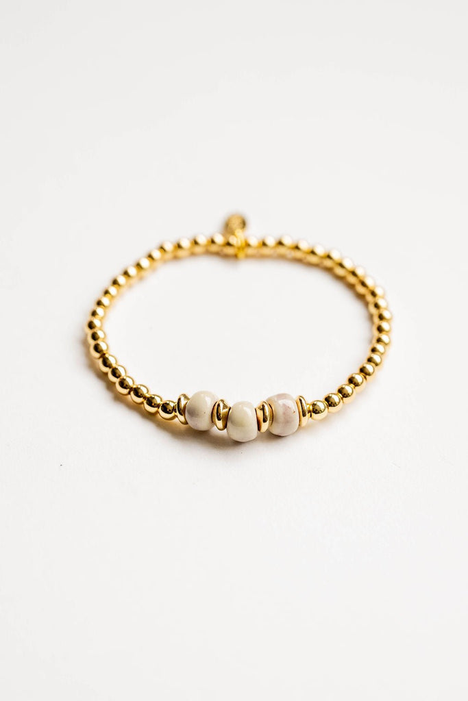 Bel Koz Simple Clay Gold Bracelet - Betsey's Boutique Shop -