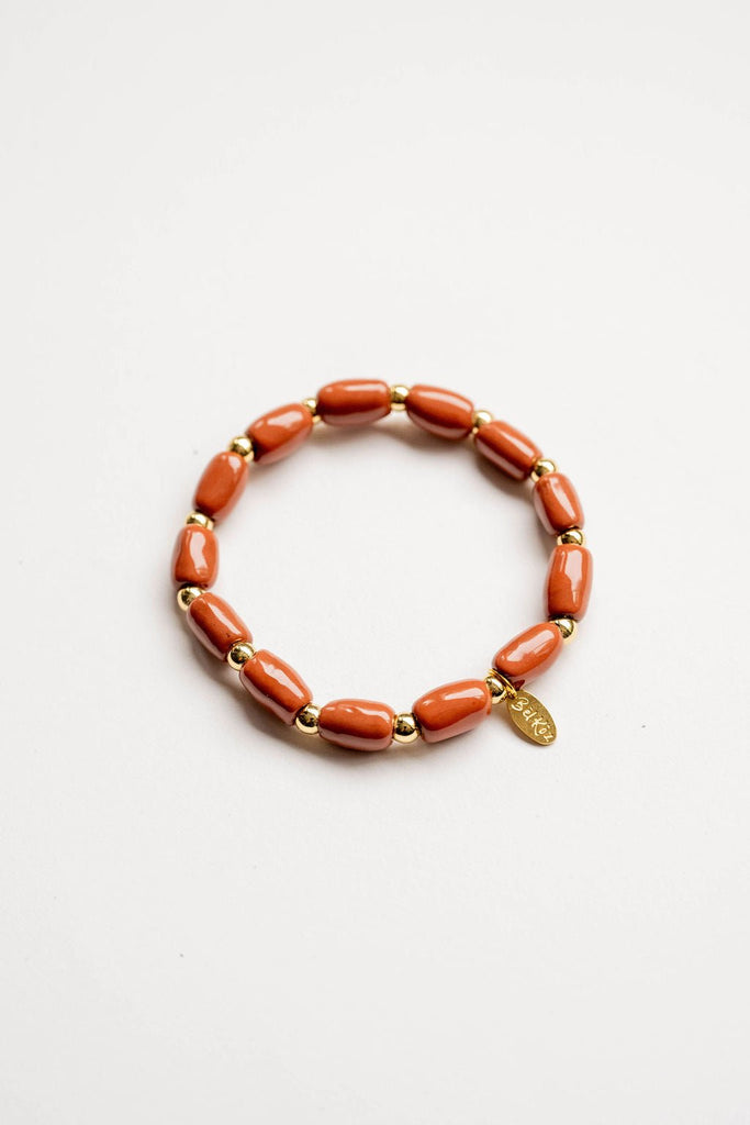 Bel Koz Elongated Clay Bead Bracelet - Betsey's Boutique Shop -