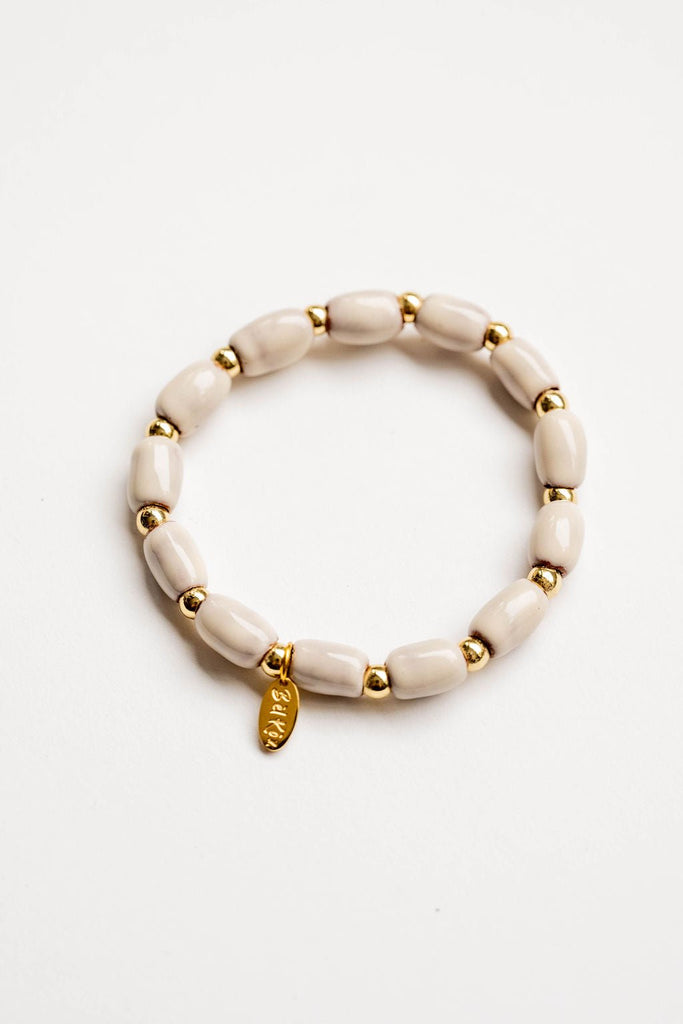 Bel Koz Elongated Clay Bead Bracelet - Betsey's Boutique Shop -