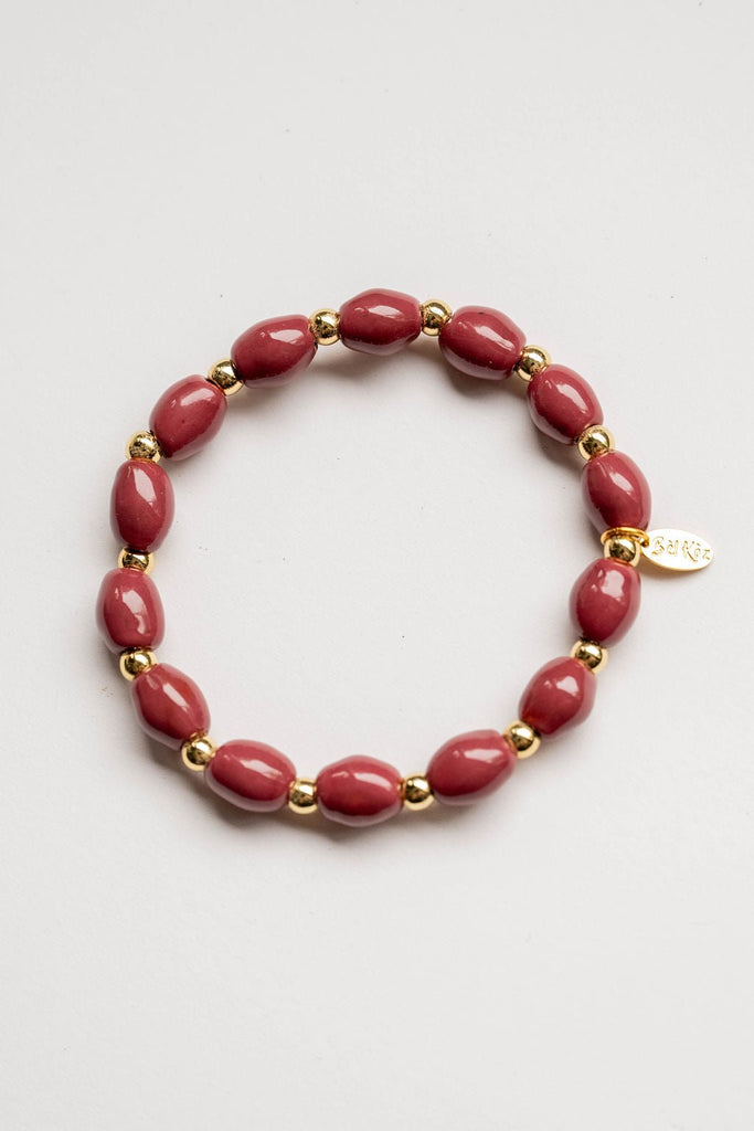 Bel Koz Oval Clay Bead Bracelet - Betsey's Boutique Shop -