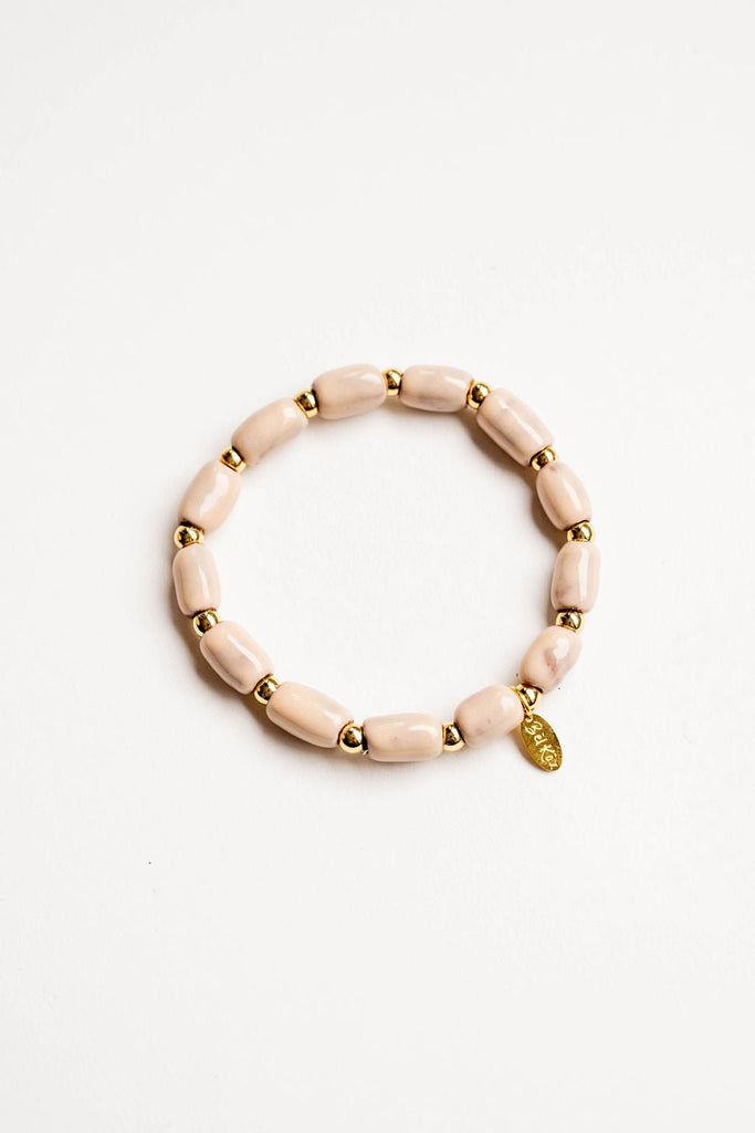 Bel Koz Elongated Clay Bead Bracelet - Betsey's Boutique Shop -