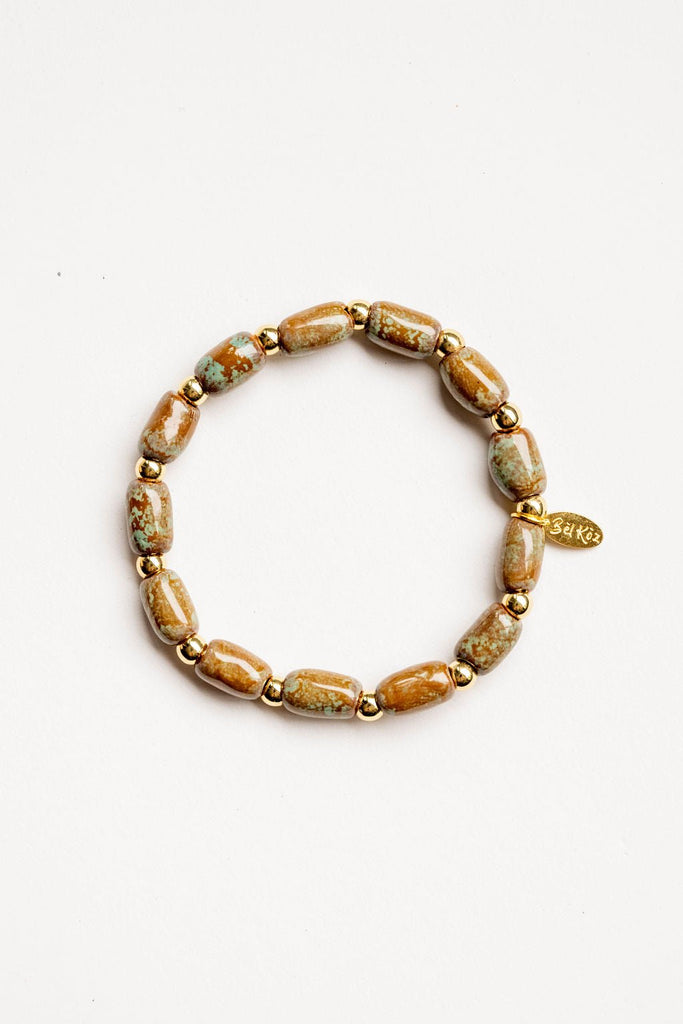 Bel Koz Elongated Clay Bead Bracelet - Betsey's Boutique Shop -