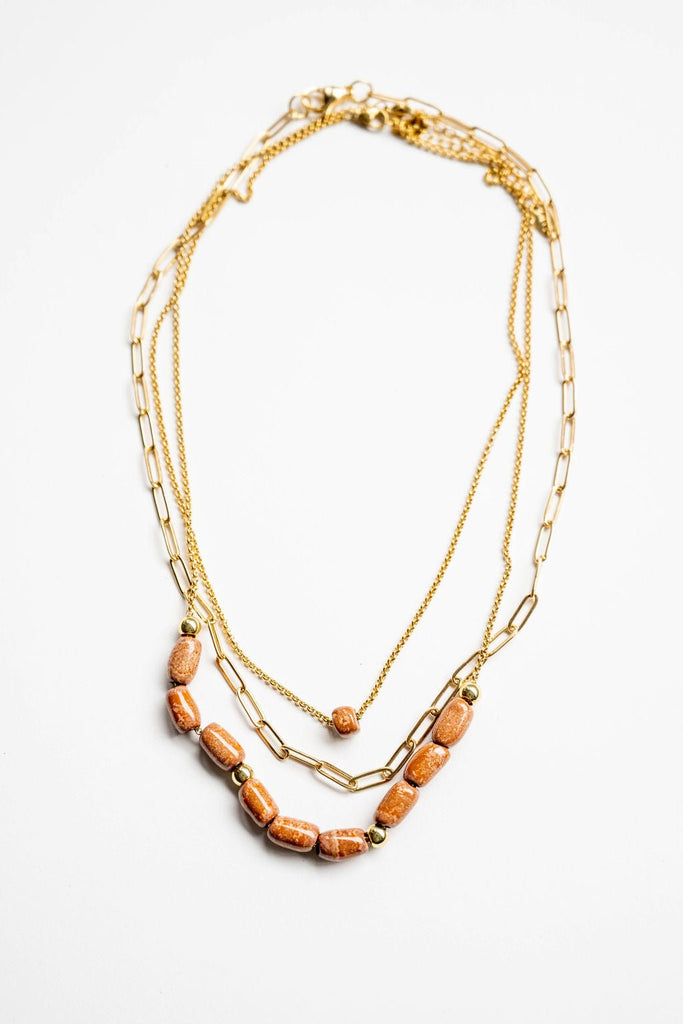 Bel Koz Elongated Clay Bead Layered Necklace - Betsey's Boutique Shop -