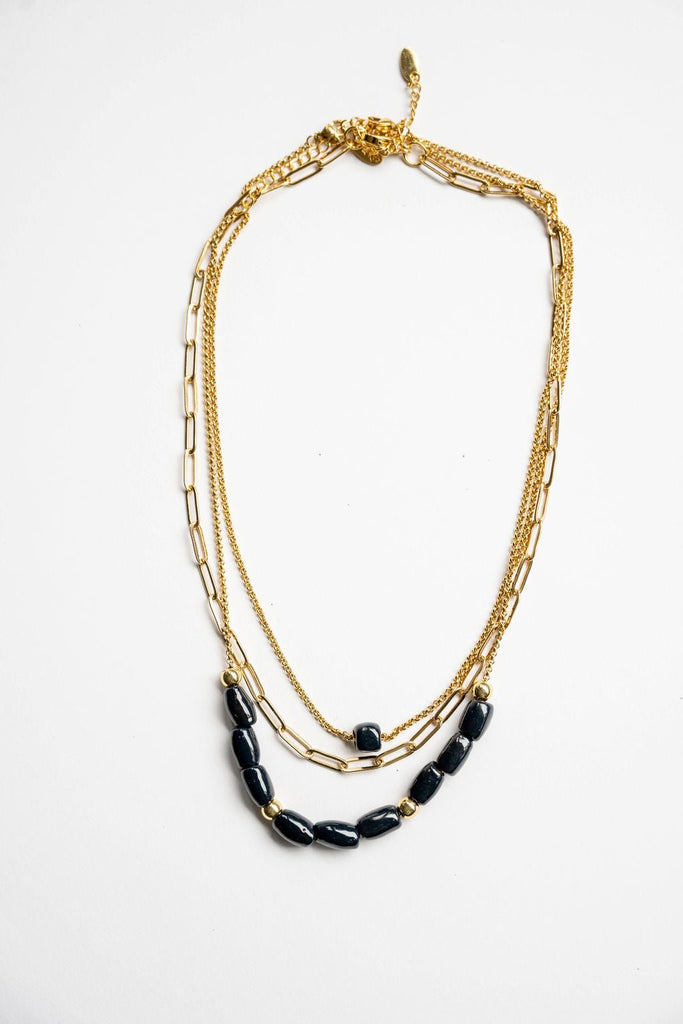 Bel Koz Elongated Clay Bead Layered Necklace - Betsey's Boutique Shop -