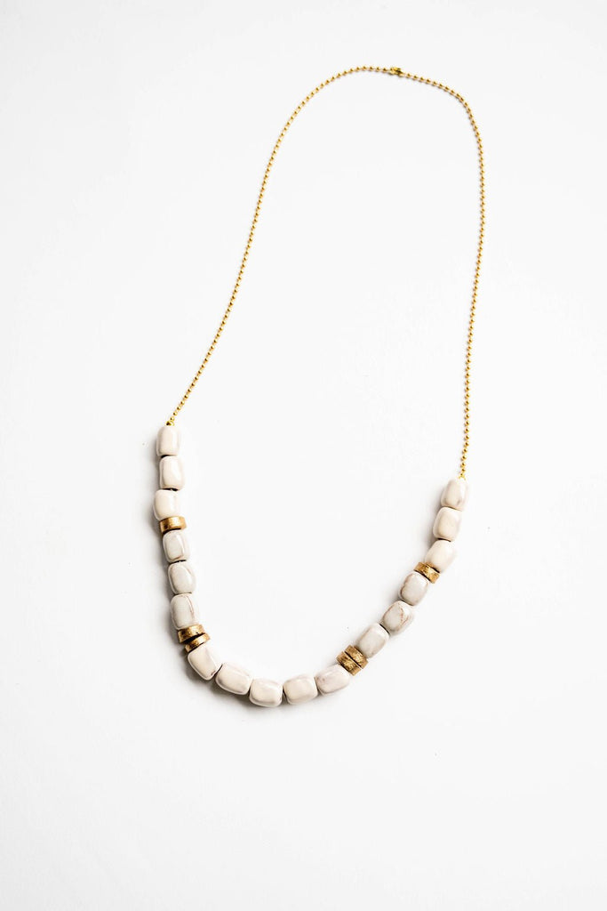 Bel Koz Mixed Elongated Clay Bead Necklace - Betsey's Boutique Shop -