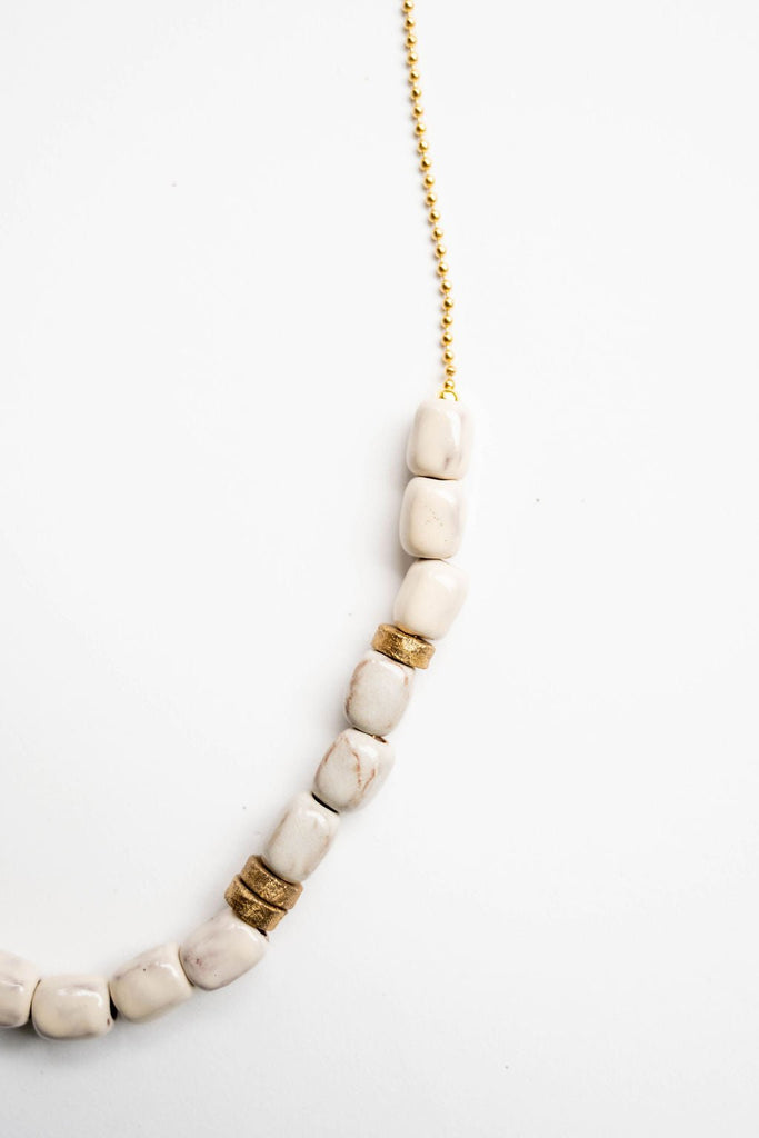 Bel Koz Mixed Elongated Clay Bead Necklace - Betsey's Boutique Shop -