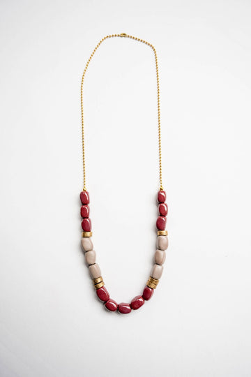 Bel Koz Mixed Elongated Clay Bead Necklace - Betsey's Boutique Shop -