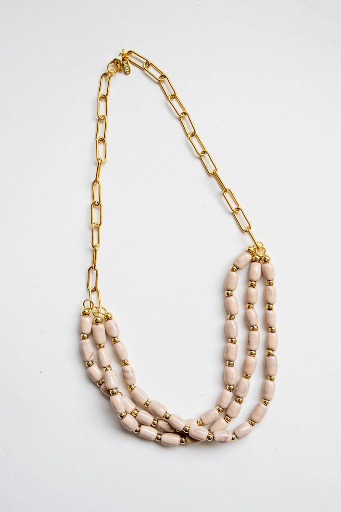 Bel Koz Triple Twist Elongated Clay Necklace - Betsey's Boutique Shop -