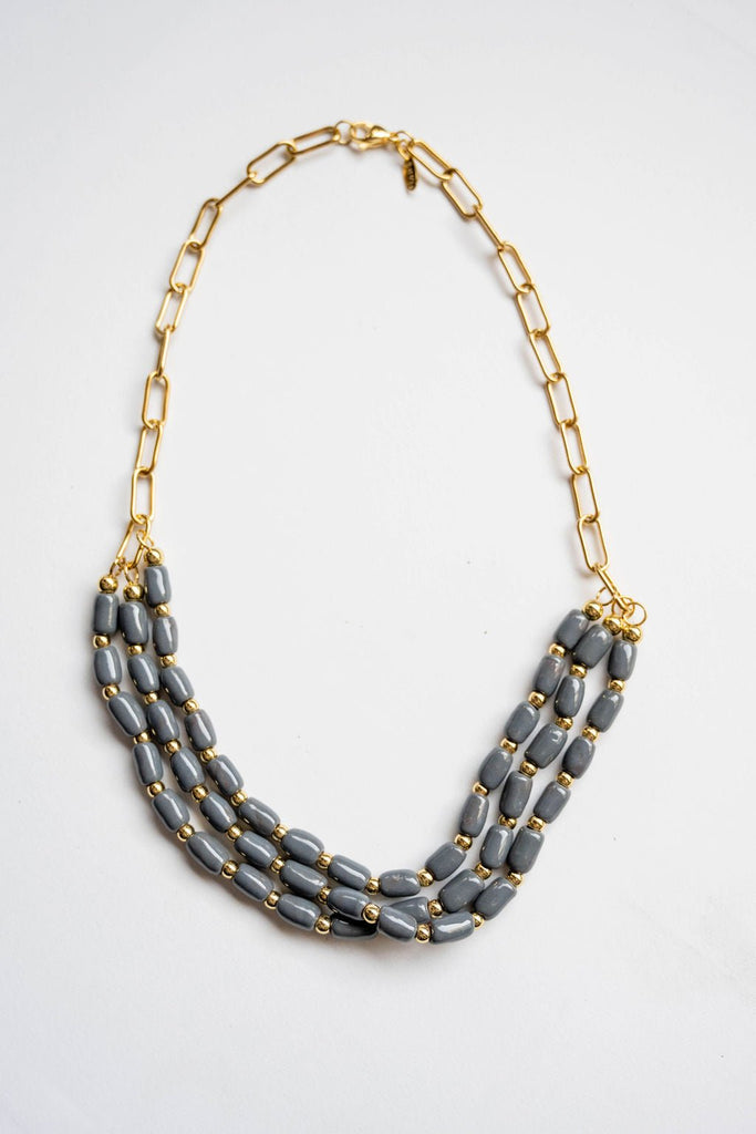 Bel Koz Triple Twist Elongated Clay Necklace - Betsey's Boutique Shop -