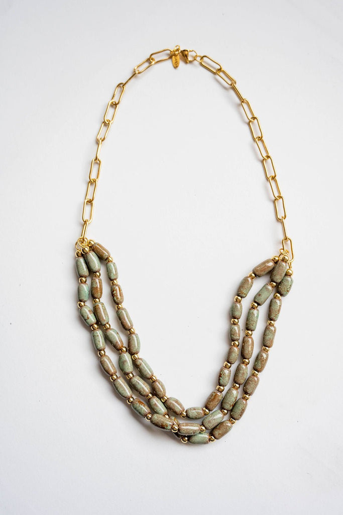 Bel Koz Triple Twist Elongated Clay Necklace - Betsey's Boutique Shop -