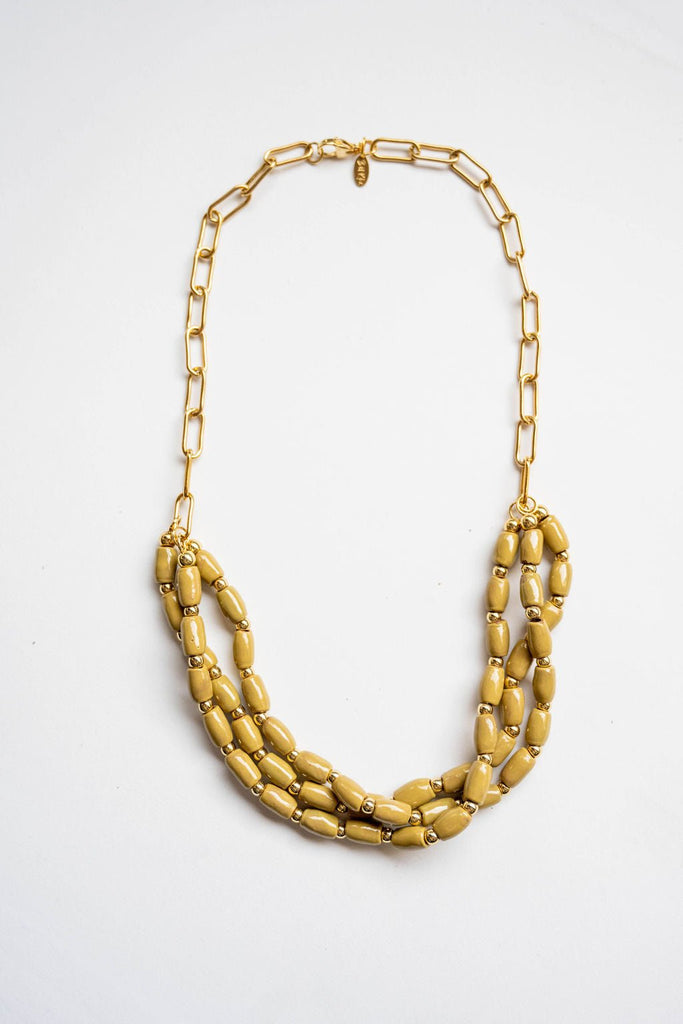 Bel Koz Triple Twist Elongated Clay Necklace - Betsey's Boutique Shop -