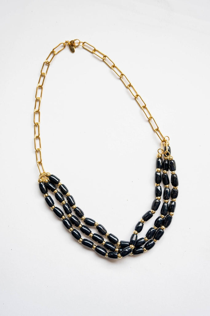 Bel Koz Triple Twist Elongated Clay Necklace - Betsey's Boutique Shop -