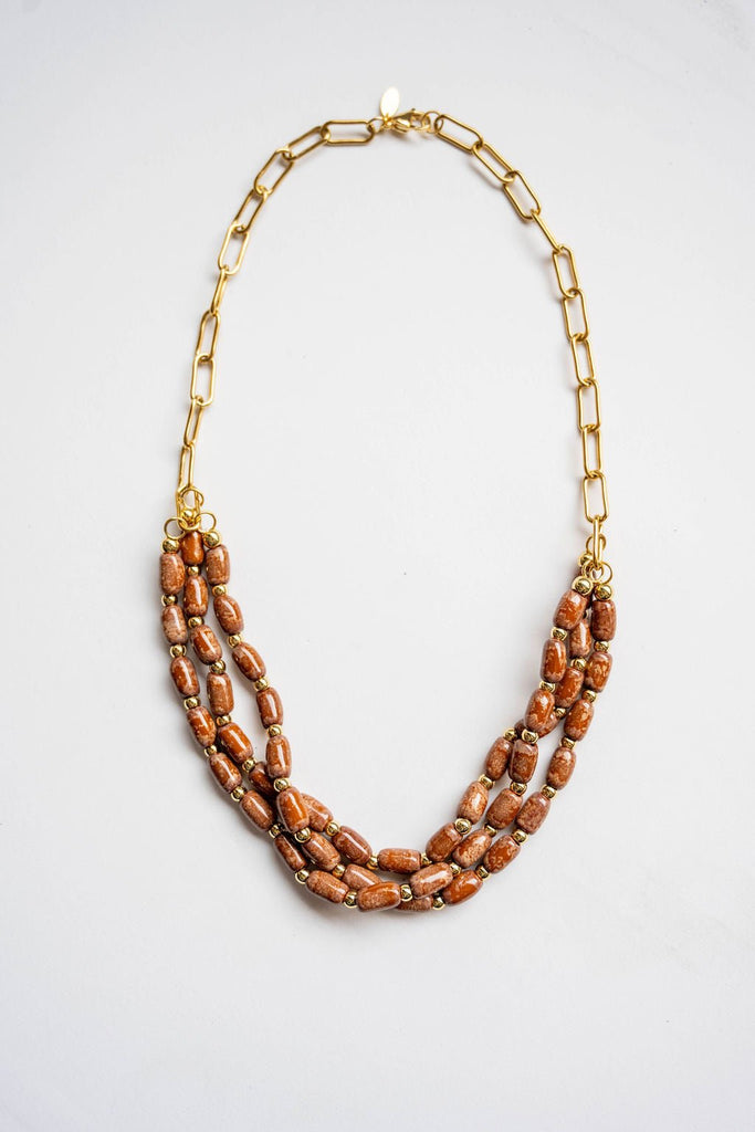 Bel Koz Triple Twist Elongated Clay Necklace - Betsey's Boutique Shop -