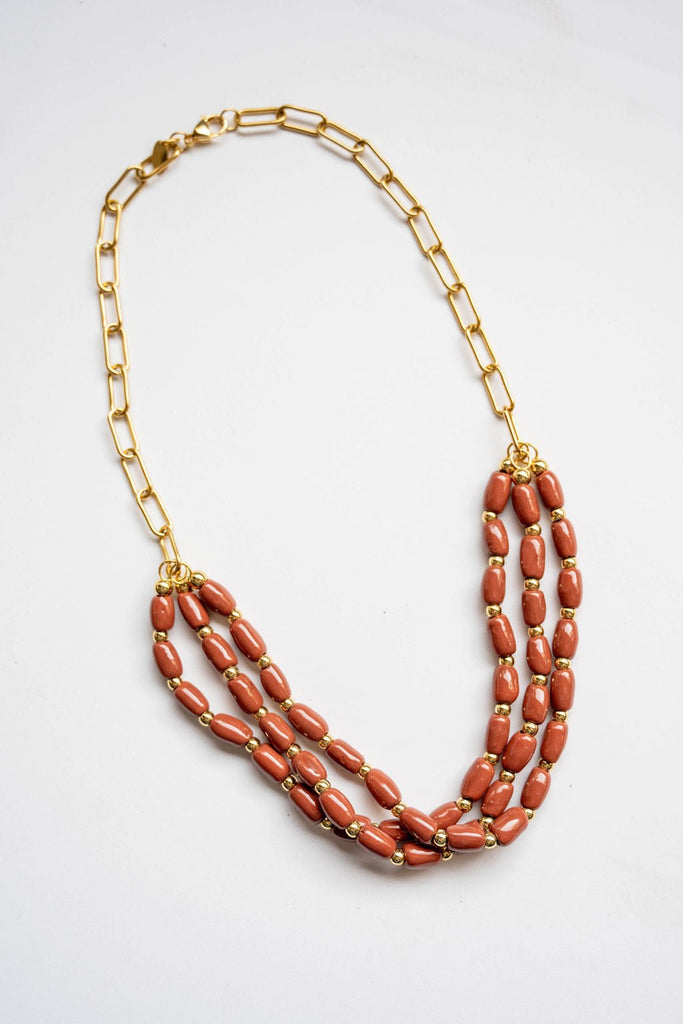 Bel Koz Triple Twist Elongated Clay Necklace - Betsey's Boutique Shop -