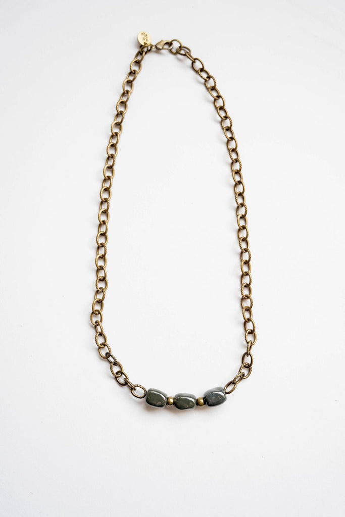 Bel Koz Simple Elongated Clay Bead Necklace - Betsey's Boutique Shop -