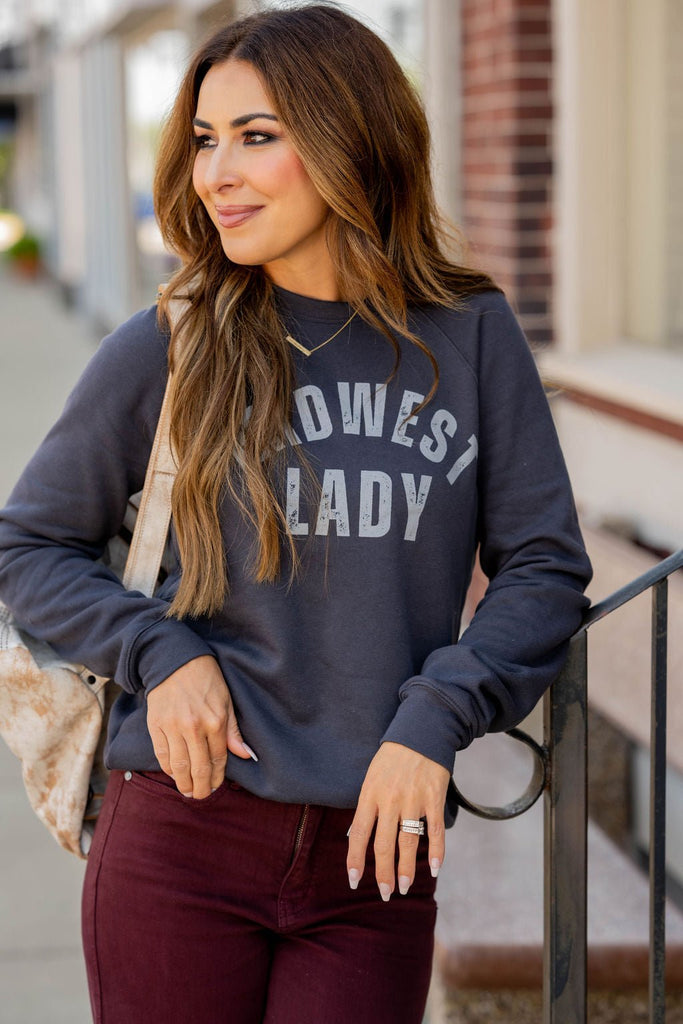 Midwest Lady Graphic Crewneck - Betsey's Boutique Shop -