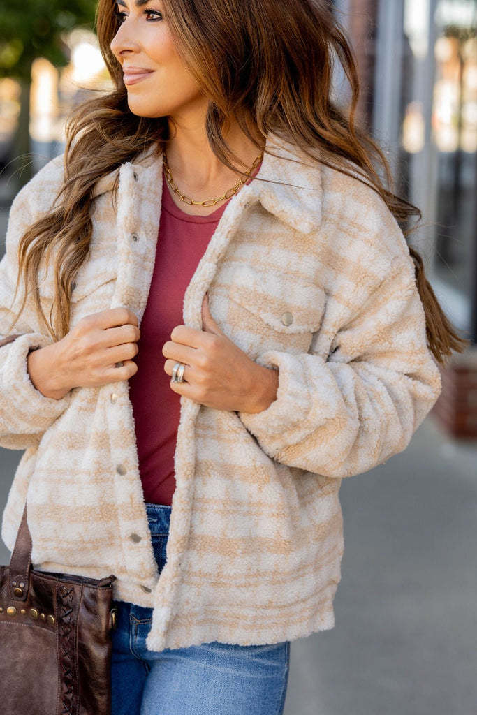 Comfy Cozy Plaid Shacket - Betsey's Boutique Shop -