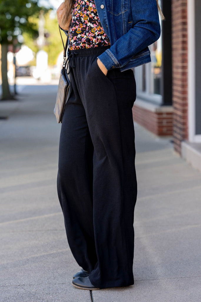 Perfect Fit Relaxed Tie Waist Pants - Betsey's Boutique Shop -