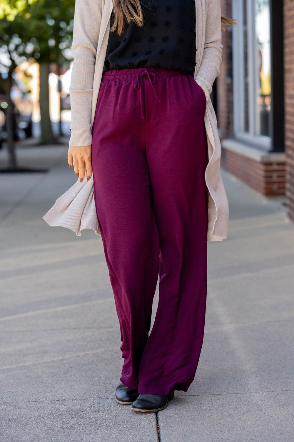 Perfect Fit Relaxed Tie Waist Pants - Betsey's Boutique Shop 
