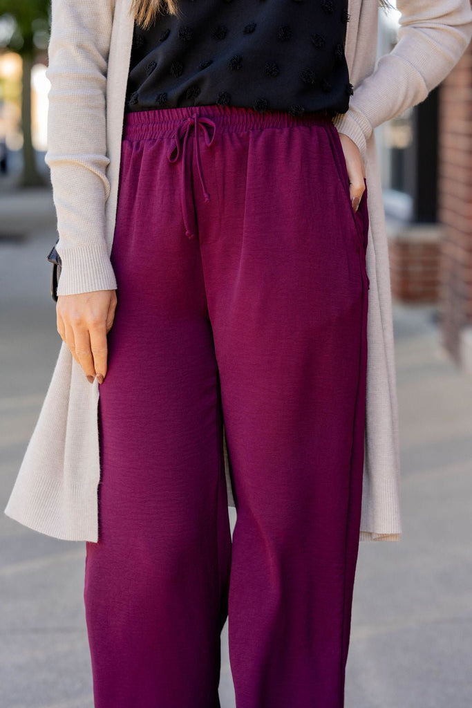 Perfect Fit Relaxed Tie Waist Pants - Betsey's Boutique Shop -