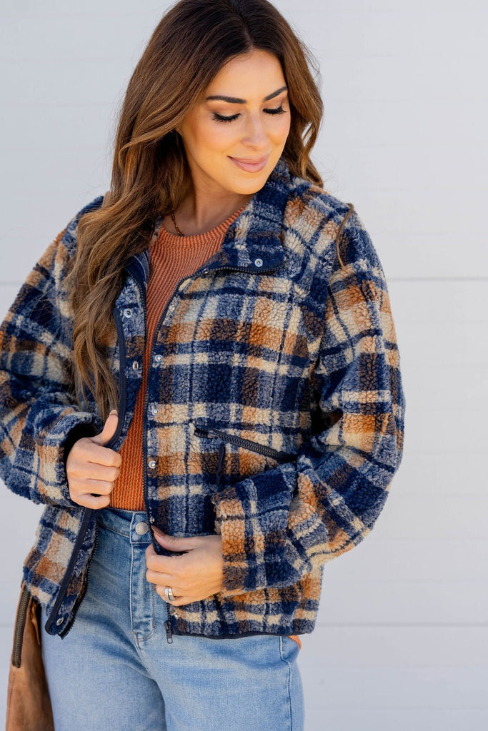 Blessings Plush Plaid Shacket - Betsey's Boutique Shop -