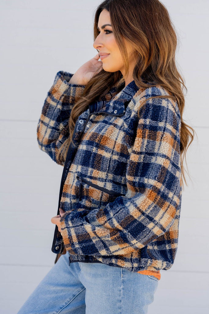 Blessings Plush Plaid Shacket - Betsey's Boutique Shop -